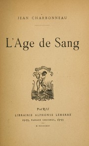 Cover of: L'âge de sang