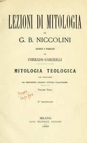 Cover of: Lezioni di Mitologia by Giovanni Battista Niccolini