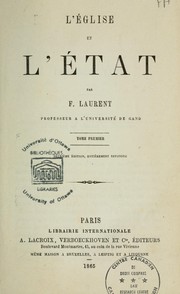 Cover of: L'église et l'état