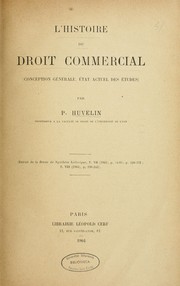 Cover of: L'histoire du droit commercial