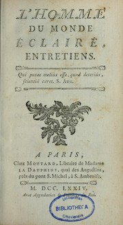 Cover of: L'Homme du monde éclairé: entretiens