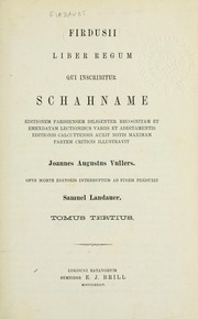 Cover of: Liber regum qui inscribitur Schahname