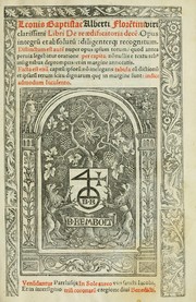 Cover of: Libri De re ædificatoria decẽ by Leon Battista Alberti