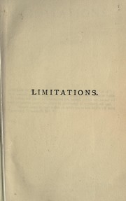 Cover of: Limitations, a novel by E. F. Benson, E. F. Benson