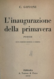Cover of: L'inaugurazione della primavera by Corrado Govoni