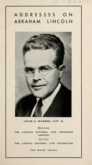 Cover of: The Lincoln contacts of Louis A. Warren by R. Gerald McMurtry, R. Gerald McMurtry