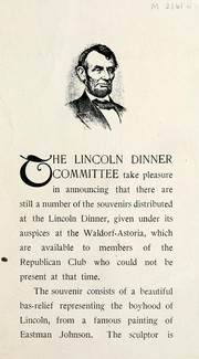 Cover of: The Lincoln dinner committee by Republican Club of the City of New York