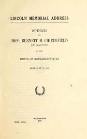 Lincoln memorial address by Burnett Mitchell Chiperfield