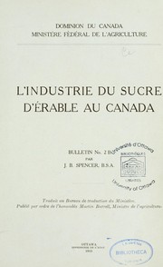 Cover of: L'Industrie du sucre d'érable au Canada