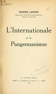 Cover of: L'Internationale et le Pangermanisme