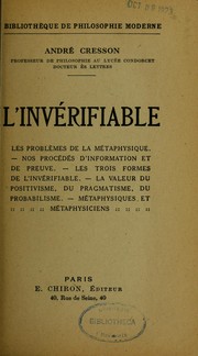 Cover of: L'Invérifiable