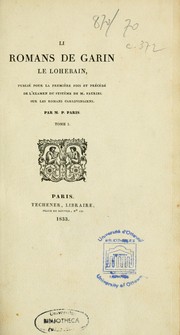 Cover of: Li Romans de Garin le Loherain by Jean de Flagy