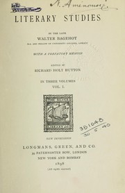 Cover of: Literary studies by Walter Bagehot