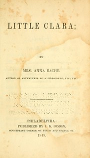 Cover of: Little Clara. by Anna Bache