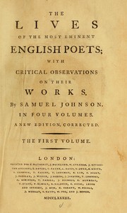 Cover of: The lives of the most eminent English poets by Samuel Johnson