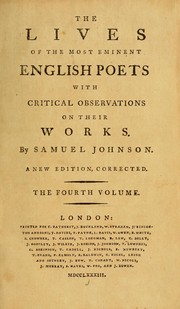 Cover of: The lives of the most eminent English poets by Samuel Johnson