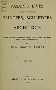Cover of: Lives of the most eminent painters, sculptors, and architects