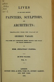 Cover of: Lives of the most eminent painters, sculptors, and architects