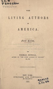Cover of: The living authors of America: First series