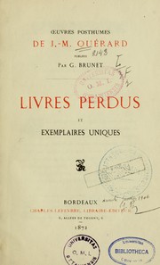 Cover of: Livres perdus et exemplaires uniques