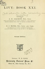 Cover of: Livy, Book 21: Edited by A.H. Allcroft and B.J. Hayes