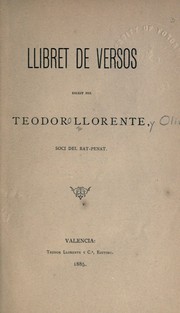 Cover of: Llibret de versos