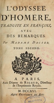 Cover of: L'Odyssée d'Homere, traduite en françois by Όμηρος