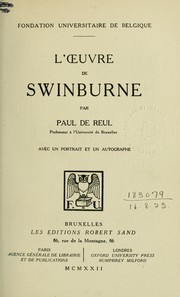 Cover of: L'oeuvre de Swinburne