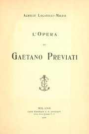 Cover of: L'opera di Gaetano Previati by Achille Locatelli-Milesi