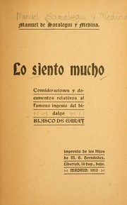 Cover of: Lo siento mucho by Manuel de Saralegui y Medina