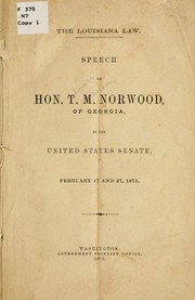 Cover of: The Louisiana law. by Thomas Manson Norwood