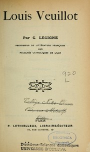 Cover of: Louis Veuillot by C. Lecigne