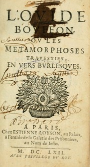 Cover of: L'Ovide bovffon, ov Les metamorphoses travesties en vers bvrlesqves by L Richer