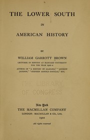 Cover of: The lower South in American history