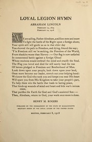 Cover of: Loyal legion hymn by Henry Munroe Rogers