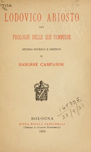 Cover of: Ludovico Ariosto nei prologhi delle sue commedie: studio storico e critico