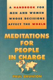 Cover of: Meditations for People in Charge: A Handbook for Men and Women Whose Decisions Affect the World
