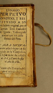 Lunario perpetuo anadido, y restituido a su verdadero original by Quirós, Francisco de Capitán