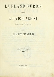 Cover of: L'Urland Furios, d mssir Aldvigh Ariost by Lodovico Ariosto