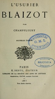 Cover of: L'usurier Blaizot