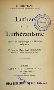 Cover of: Luther et le Luthéranisme by Léon Cristiani