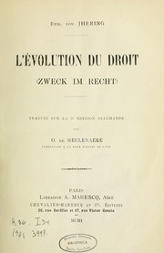 Cover of: L'évolution du droit