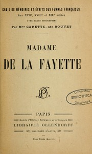 Cover of: Madame de La Fayette by Madame de La Fayette