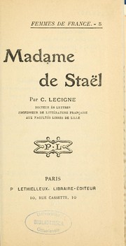 Cover of: Madame de Staël