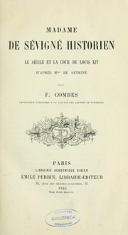 Cover of: Madame de Sévigné historien by François Combes