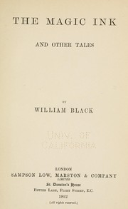 Cover of: Magic ink and other tales by William Black