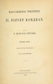 Cover of: Magyarország története 2. József korában