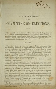 Cover of: Majority report of the Committee on Elections. by Confederate States of America. Congress. House of Representatives. Committee on Elections.