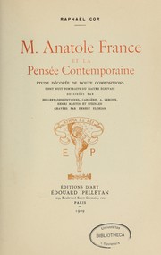Cover of: M. Anatole France et la pensée contemporaine by Raphaël Cor