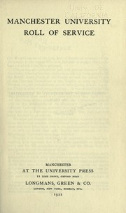 Cover of: Manchester University roll of service. by University of Manchester.